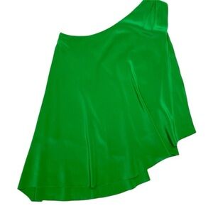 Trina Turk Green Asymmetrical A-Line Blouse Night Out